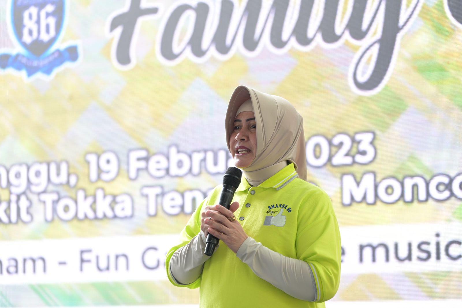 Family Gathering SMANSA 86 Makassar, Indira Yusuf Ismail Ajak Alumni Bantu Warga Terdampak Banjir