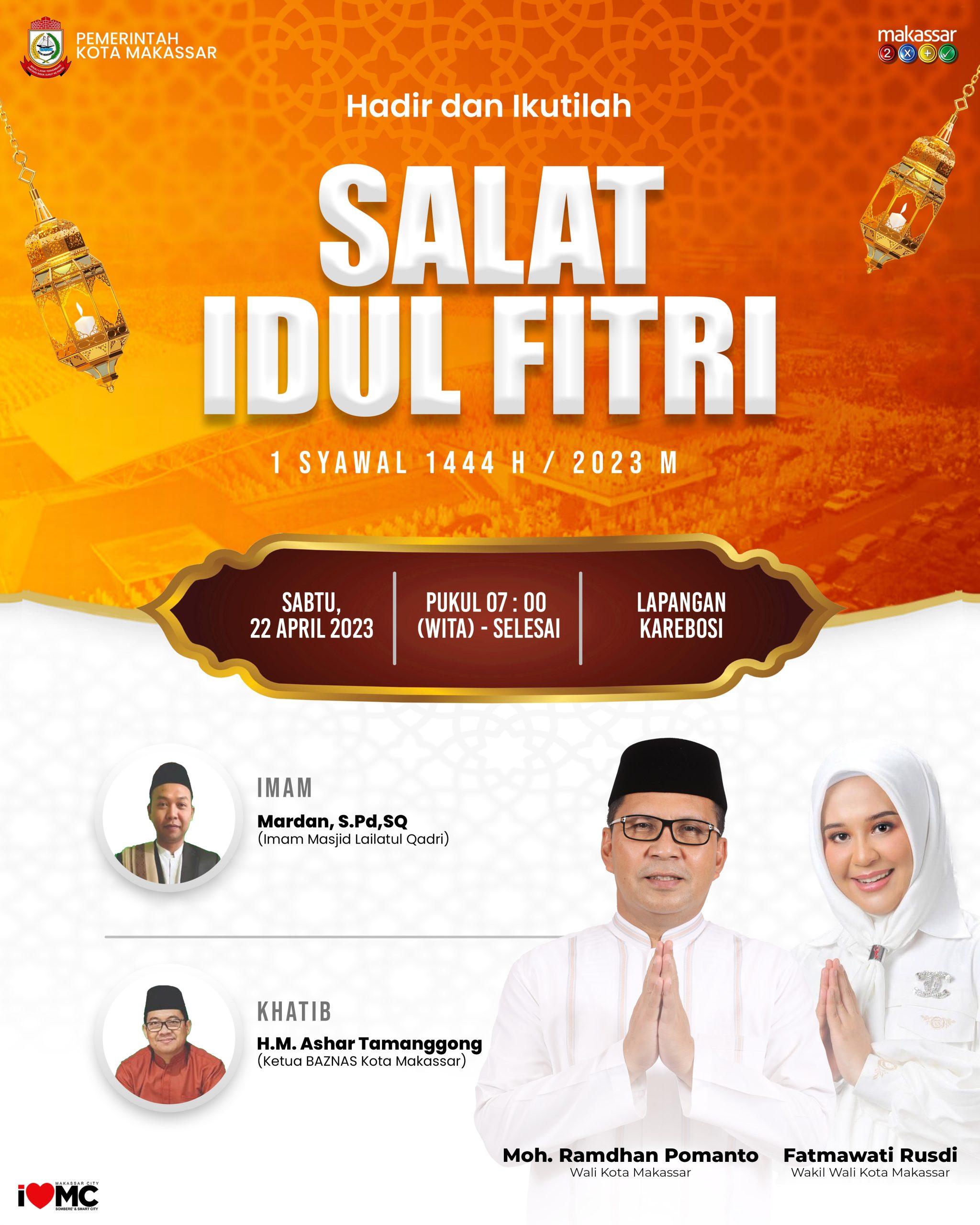 Jajaran Pejabat Pemkot Makassar Salat Ied di Lapangan Karebosi