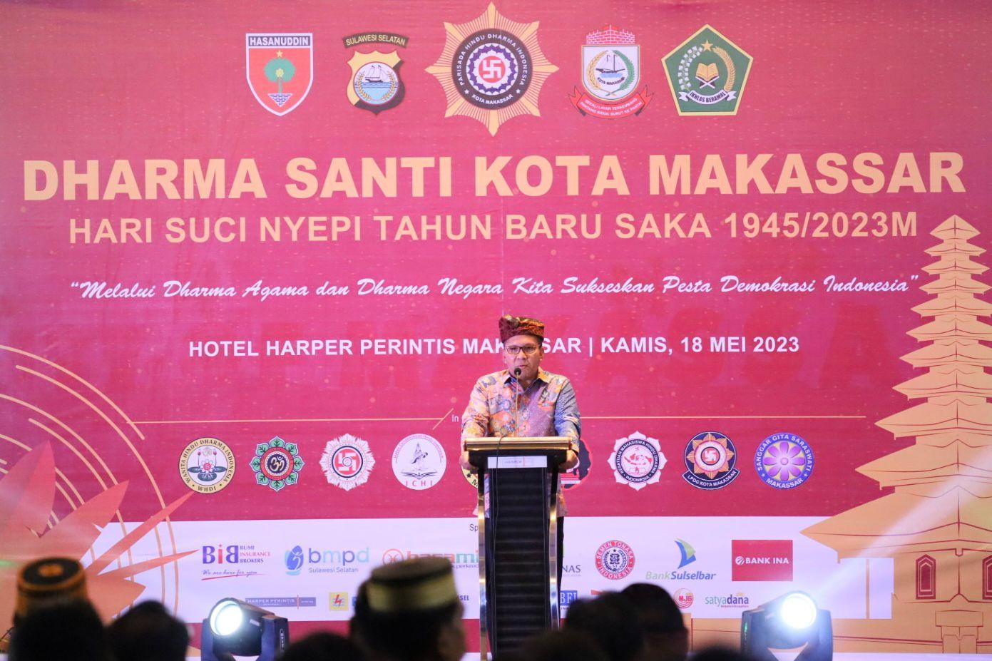 Danny Pomanto Ajak Seluruh Elemen Masyarakat Perkuat Moralitas Sosial di Momen Perayaan Dharma Santi