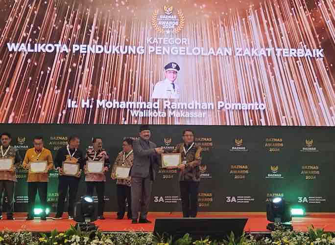Danny Pomanto Terima Penghargaan Baznas RI sebagai Wali Kota Pendukung Pengelolaan Zakat Terbaik – MakassarKota